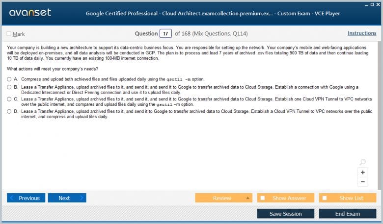 Professional Cloud Architect Premium VCE Screenshot #3